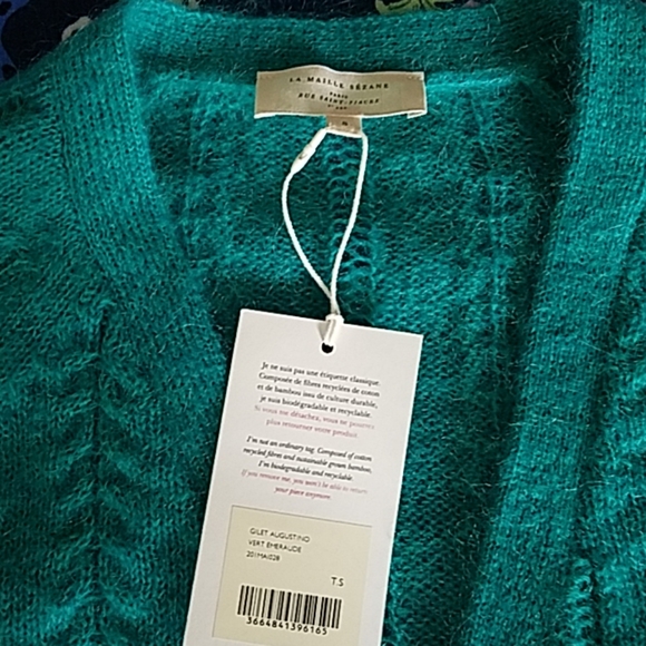 NWT Sezane Augustino jumper emerald green - Picture 4 of 7